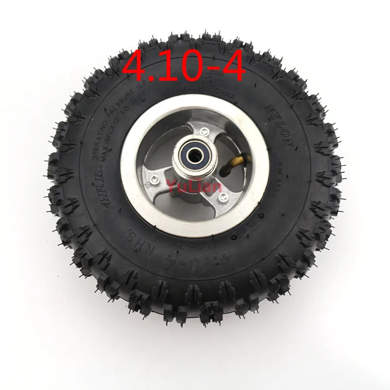 4.10/3.50-4  4.10-4 wheel and inner tube and 4 inch hub Rim for 49cc Mini Quad Dirt Bike Scooter ATV Buggy