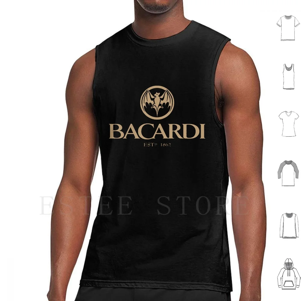 Bacardi Estd. Camisetas sin mangas de algodón con estampados de Bacardi, Grey Goose, Patrón Tequila, Dewars Blended Scotch Whisky, Gin y Vermouth