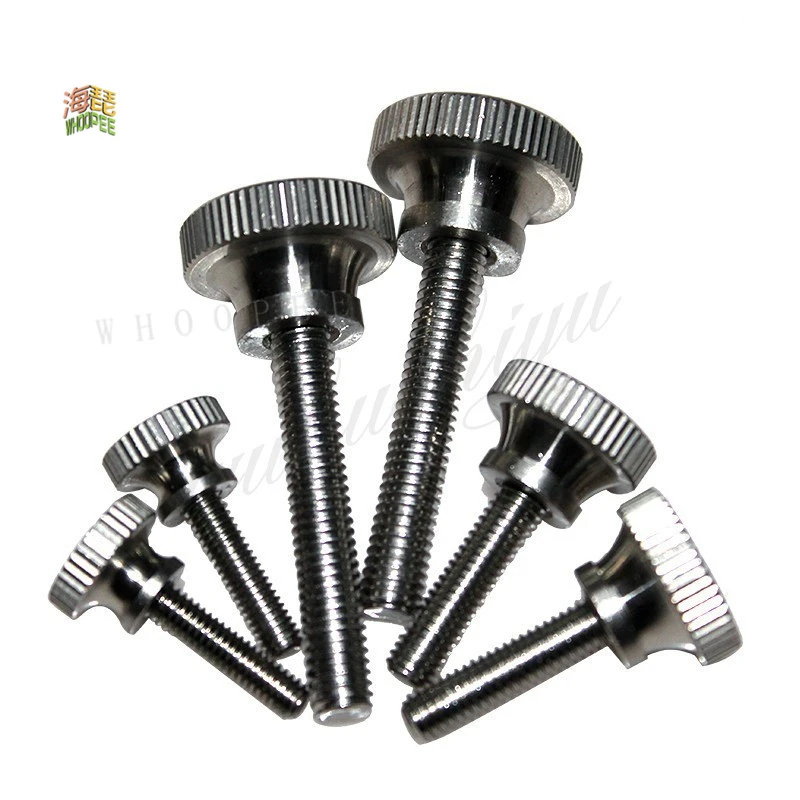 5pcs/lot M4 M5 M6 Stainless steel knurled thumb screws with collar high head manual adjustment screws bolt GB834