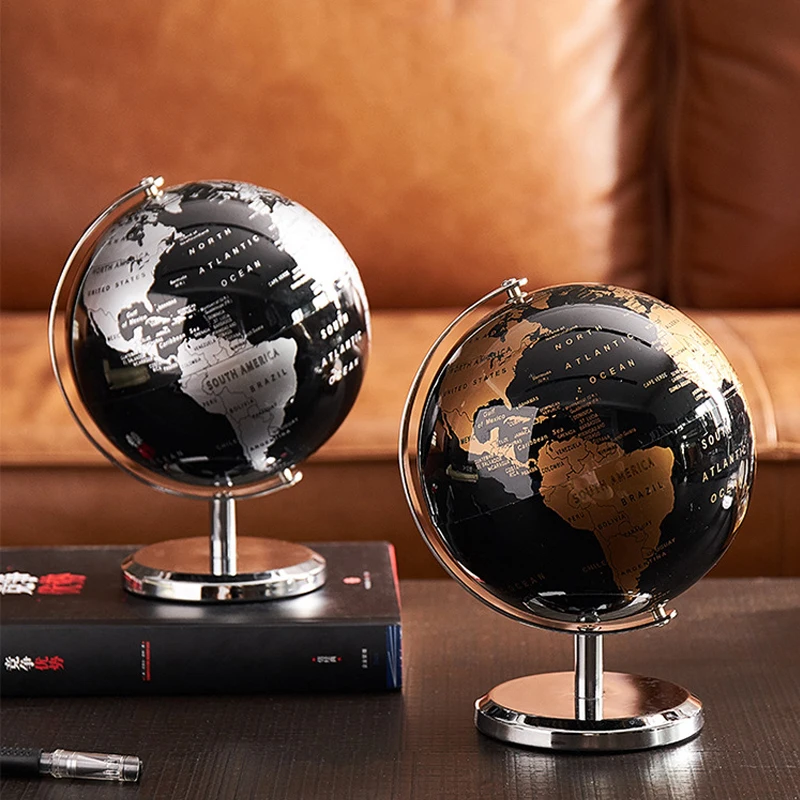 

Modern Home Decoration Creative World Globe Study Room Office Desktop Decor World Map Globe Kids Geography Education