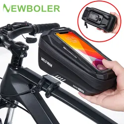 NEW WILD MAN Bicycle Bag Bike Phone Holder Bag Waterproof Quick Release Bike Bag 6.9in Cycling Touchscreen Bag MTB Accessories