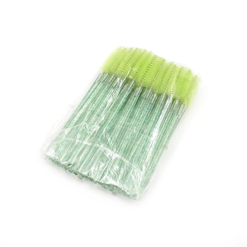 Brosse de maquillage pour cils en cristal, baguettes de mascara de bonne qualité, outil d'extension de cils, peigne de poulet, le plus récent, 50 pièces par paquet