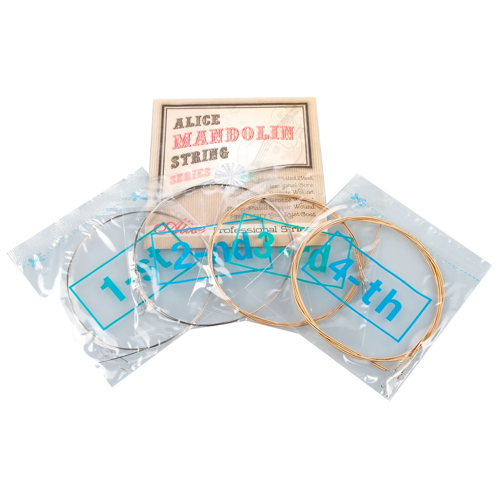 LOMMI Alice AM06 Mandolin Strings Set Nickel-plated Steel Hexagonal Core Coated 85/15 Bronze Wound Silver-plated Copper Wound