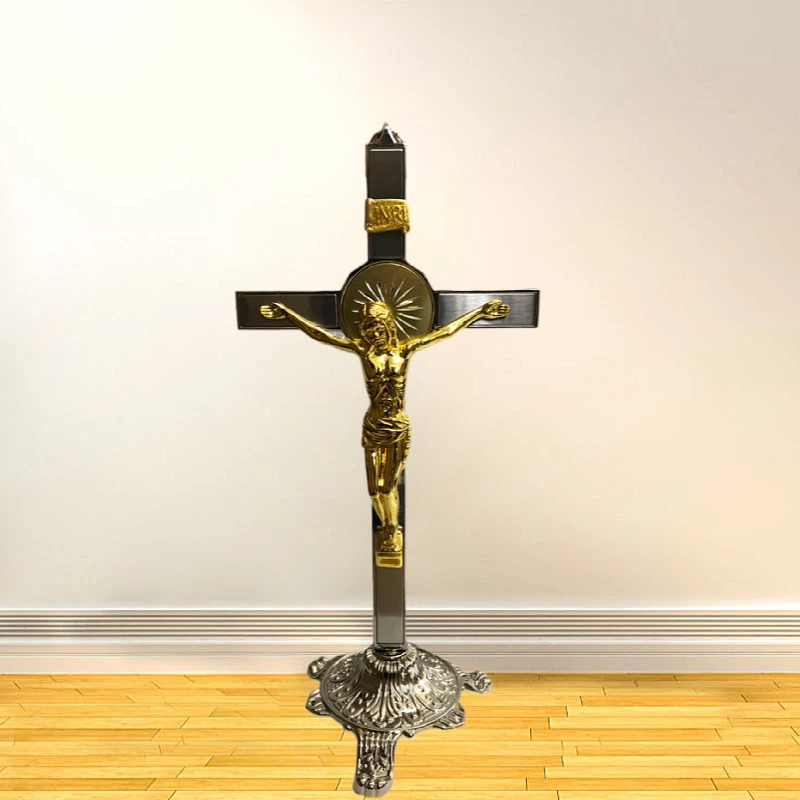 The Orthodox Eastern ChurcCross ornament  Jesus Christ Decoration Cross WIth Base Jesus Suffered Like a Cross With a Simple Halo