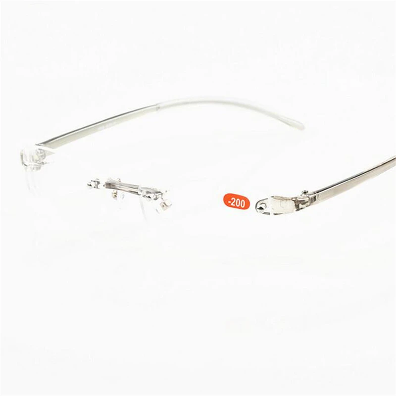 -1.0 -1.5 -2.0 -2.5 -3.0 -3.5 -4.0 Acrylic Lens Rimless Finished Myopia Glasses Women Men TR90 Soft Frame Myopes Lunettes