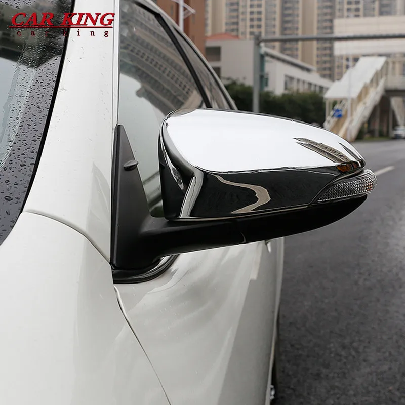 

ABS Chrome/Carbon fibre Car Rearview mirror decoration Cover Trim Car Styling Accessories 2pcs For Toyota VIOS 2019 2020