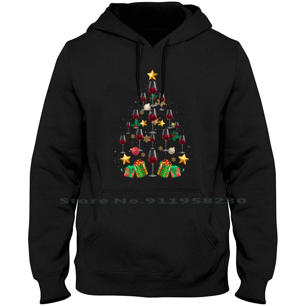 Christmas Tree Men Women Hoodie Sweater 6XL Big Size Cotton Christmas Present Christmas Tree Present Market Wine Tree St