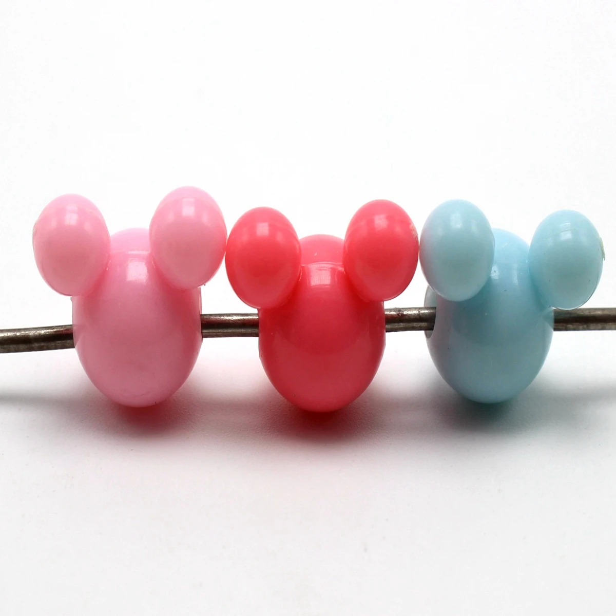 150 stücke Mischte Farbe Verschiedene Stil Acryl Maus Gesicht Perlen 12mm Schmuck Machen – Detail 5