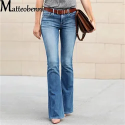 2025 Flare Jeans Pants Women Vintage Denim Jeans Ladies Sexy High Waist Fashion Stretch Pocket Trousers Wide Leg Jeans