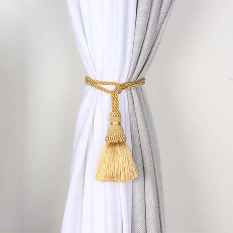 1Pc Tassels Curtain Tieback Fringe Handmade Curtain Tie Backs Hanging Ball Buckle Rope Curtains Holder Bandage Room Accessories