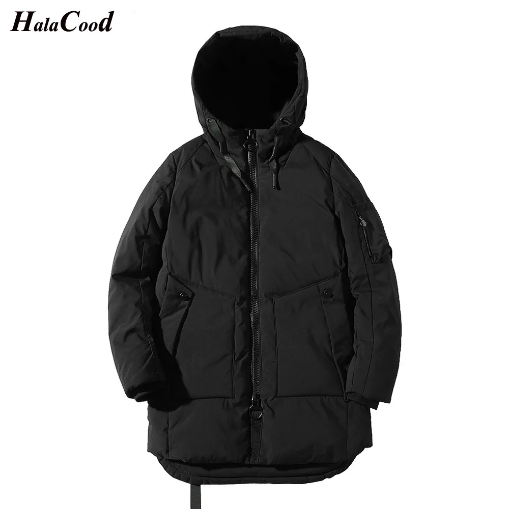 

HALACOOD Hot Winter Men's Long Jacket Parkas Men Warm Casual Parka Coat Medium-Long Water Proof Thickening Hat Jacket Parka Men