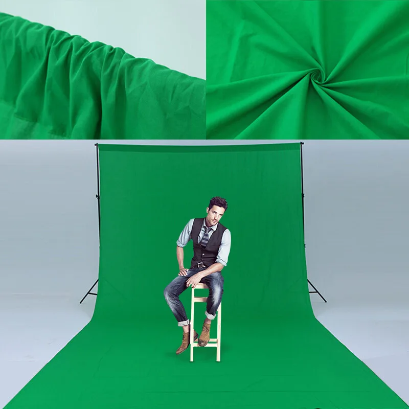 

Photography Backdrops Green Screen Chromakey Shooting Background Cloth Polyester Cotton Photo Studio Blue White Black 3X1/2/4/6M