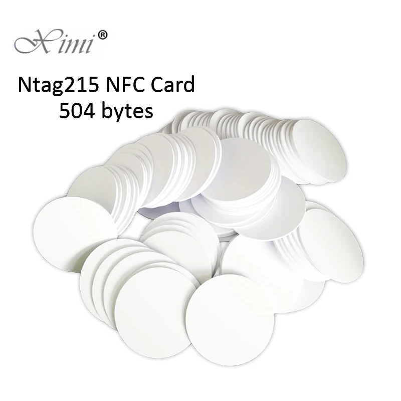 

10pcs NFC Ntag215 Coin TAG Key 13.56MHz NTAG 215 Card Label RFID Ultralight Tags Labels 25 mm diameter Round Box