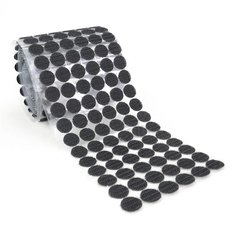 10-25mm Self Adhesive Fastener Tape Dots Strong Glue Magic Sticker Disc White Black Round Coins Hook Loop  #Ro