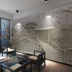 Photo Wallpaper Chinese Style 3D Stereo Embossed Landscape Background Wall Mural Hotel Living Room Art Papel De Parede