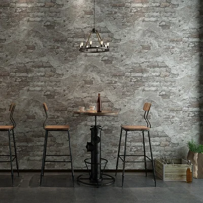 PAYSOTA Antique Brick Retro Cement Gray Wallpaper Bedroom Living Room Industrial Style Wall Paper Roll