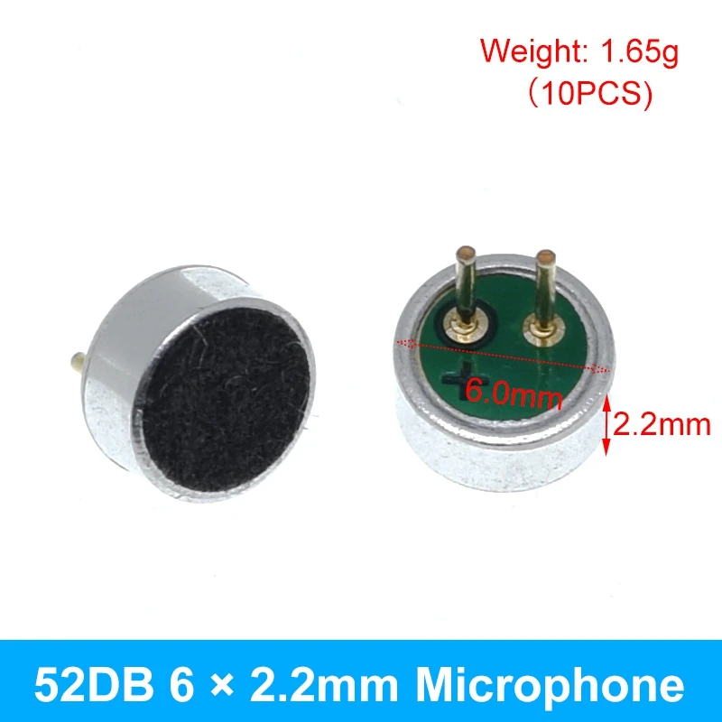 TZT 10 Stück Sortierte Elektret-Mikrofone mit 2-Pin-Anschluss 9x7mm 9767 6x5mm 6050 6x2.2mm 6022 4.5x2.2mm 4522 4x1.5mm 4015 – Detail 18