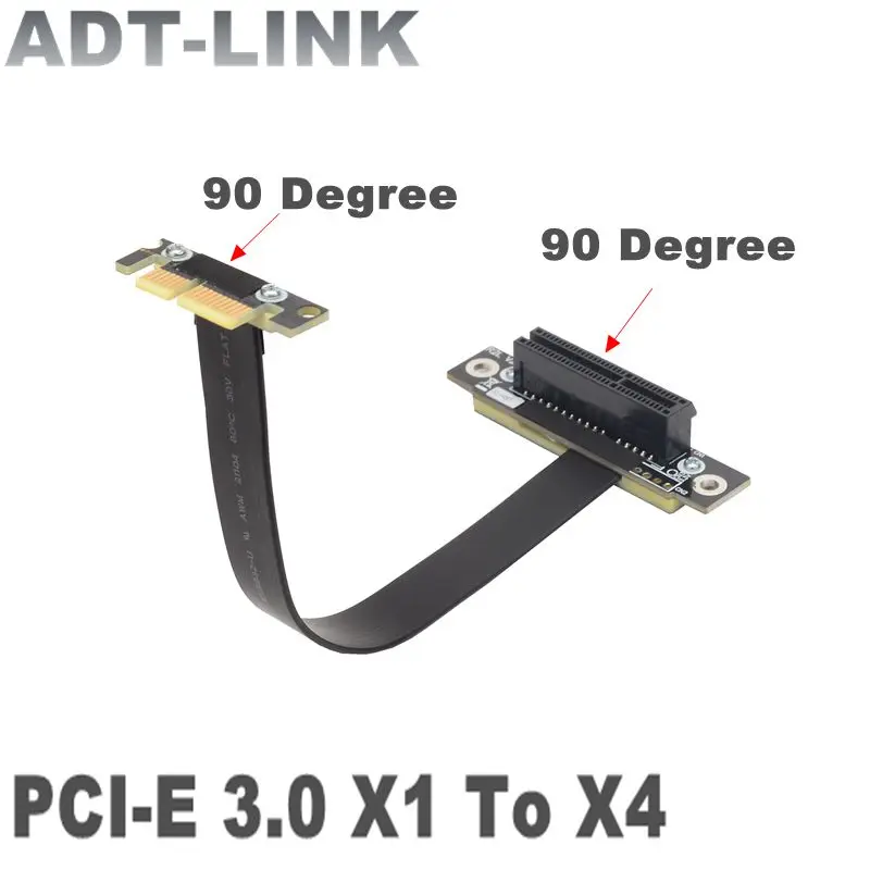 

PCIe 3,0 удлинитель адаптер перемычка для аудио беспроводной LAN USB карта Pci-e 1x до 4x плоский Удлинительный кабель двойной 90-градусный угловой переходник