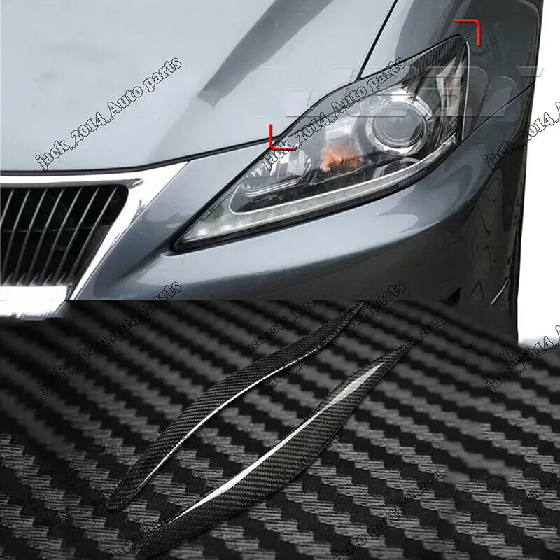 

Real Carbon Fiber Eyebrows Eyelids Headlight Trim for Lexus IS250 IS300 IS200 2006 2007 2008 2009 2010 2012 2013