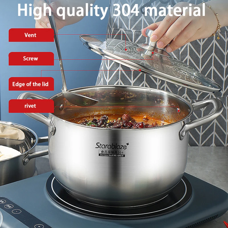 304 Thicken Stainless Steel 2-Tier/Layer Steam Cooker pot, Multi-function Steam Pot, For Kitchen Cooker Gas Stove Steam Pot