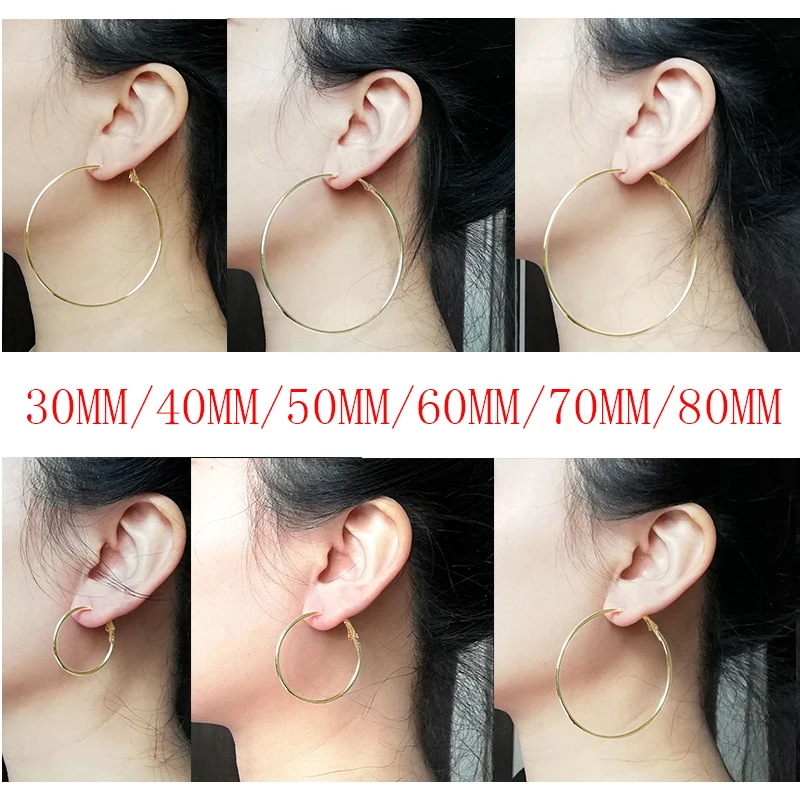 

Stainless Steel Super Large 30mm/40mm/50mm/60mm/70mm/80mm Creole Big Circle Statement Chandelier Earrings Rings Hoops