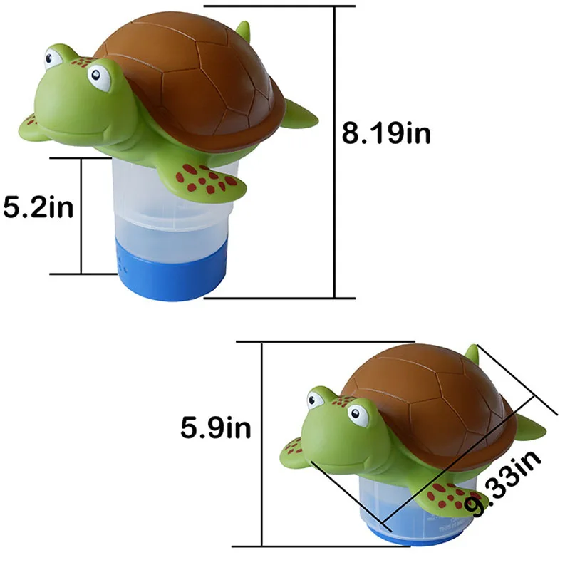 Swimming Pool Chlorine Float Cartoon Plastic Turtle Dose Release Dispenser for Hot Tub/SPA Swimming Pool Chlorine Diffuser Float