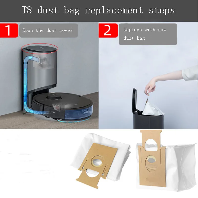 ل ECOVACS DEEBOT OZMO T8 AIVI جهاز آلي لتنظيف الأتربة الملحقات المتاح صندوق الغبار حقيبة استبدال قطع الغيار