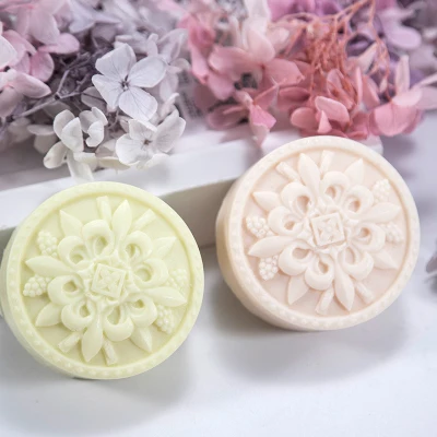 

PRZY Silicone Soap Mould Pattern Mold Handmade DIY Aroma Mould Soap Making Moulds Resin Clay Molds Round Moon Cake Flower HC0162