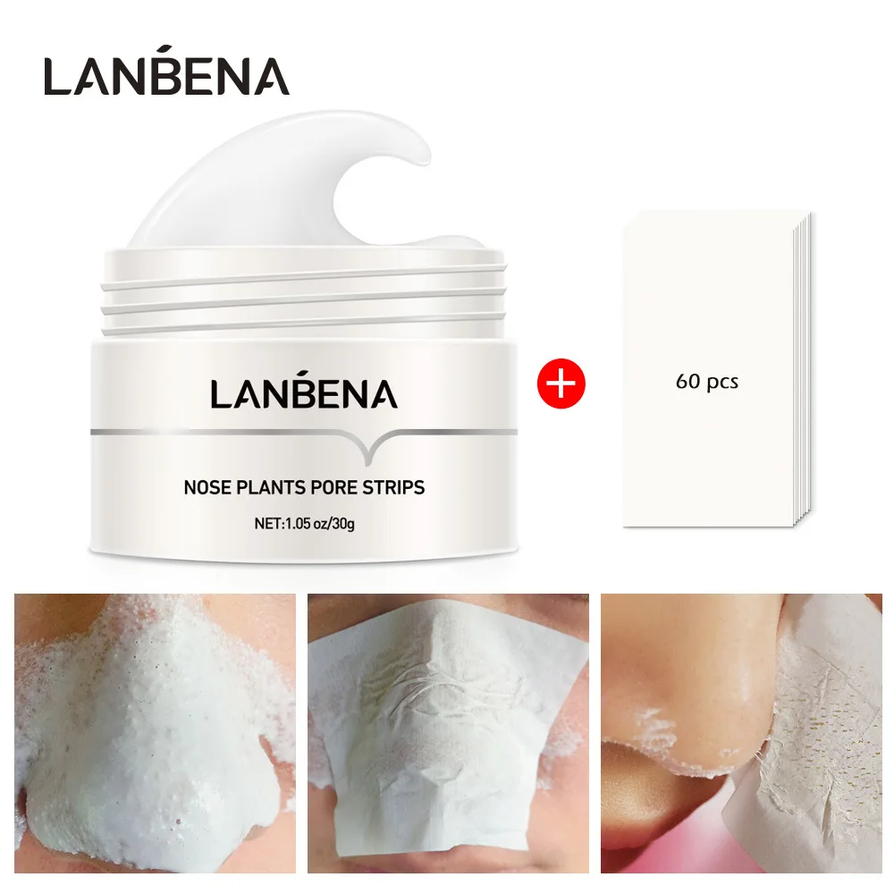 LANBENA Blackhead Remover Nose Face Mask Pore Strip Tearing Black Mask Peeling Acne Treatment Unisex Deep Cleansing Skin Care