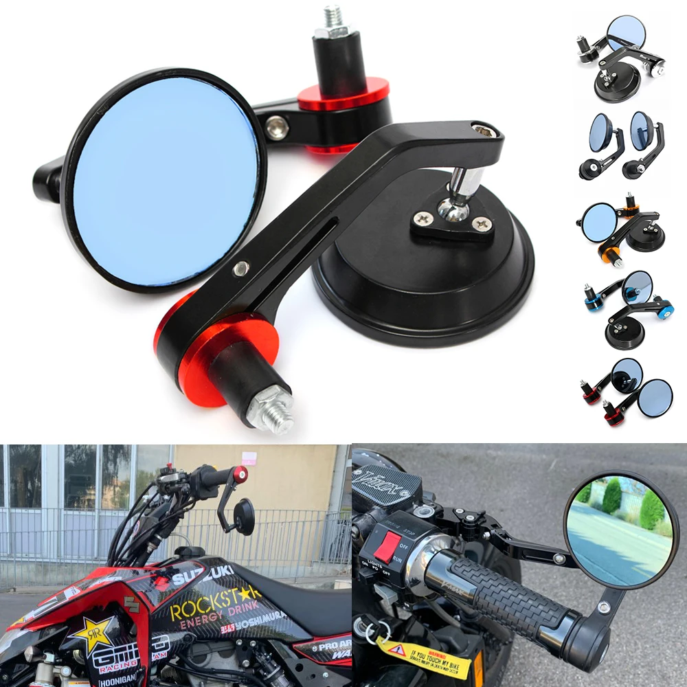 

22mm 7/8" Universal Motorcycle Rear View Mirrors Cafe Racer Scooter Crusier Retrofit Round Handlebar End Side Mirror