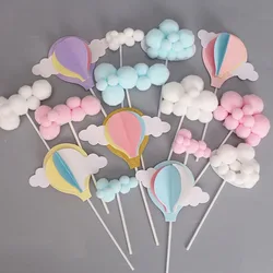 10/16Pcs Cake Topper Personalised Cloud Rainbow Hot Air Balloon Cake Toppers Wedding Birthday Party Cupcake Topper Cake Decor