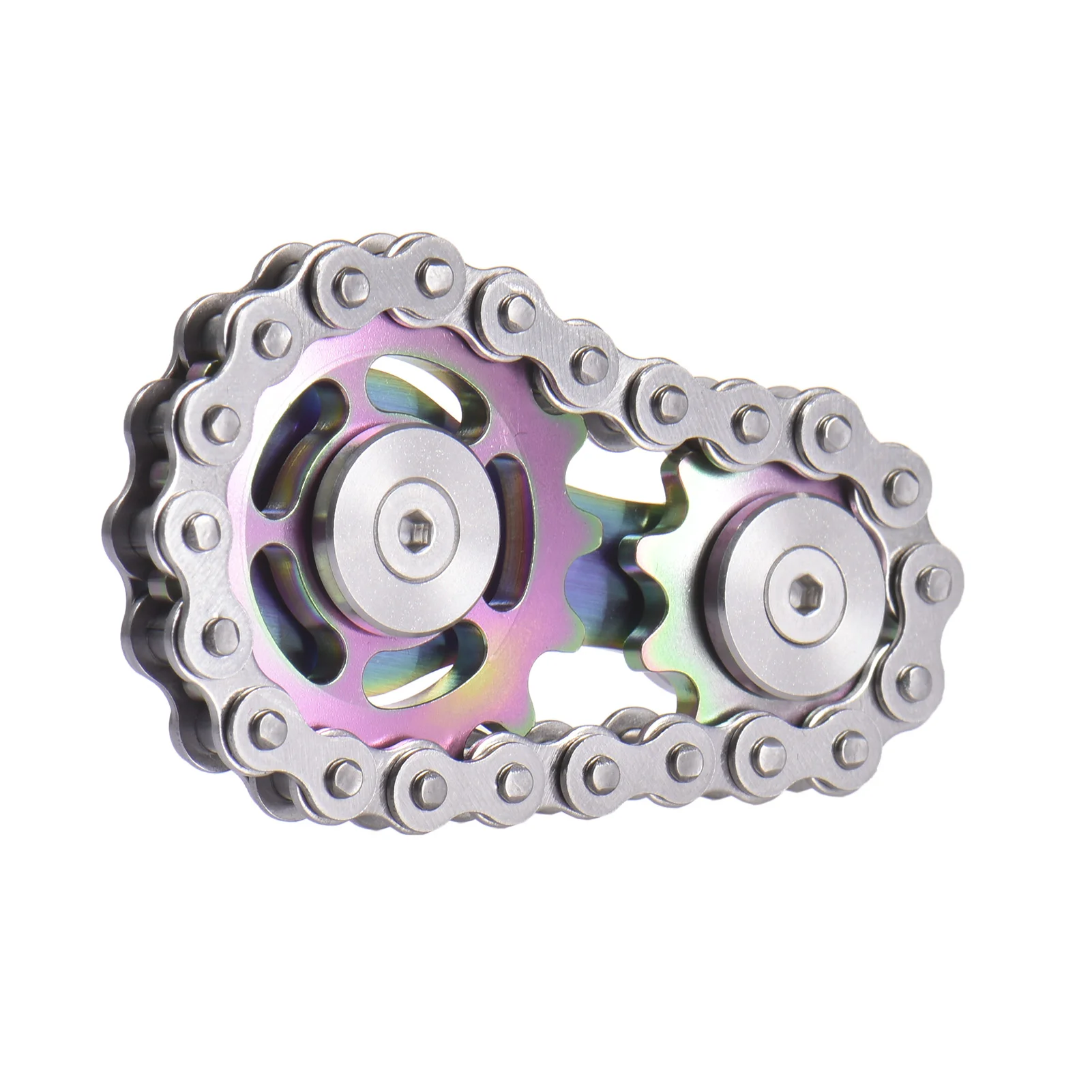 Stainless Steel Sprockets Flywheel Fingertip Gyro Sprockets Chains EDC Metal Toy Gear Gyro Drop Ship Sproket Roadbike Spinner