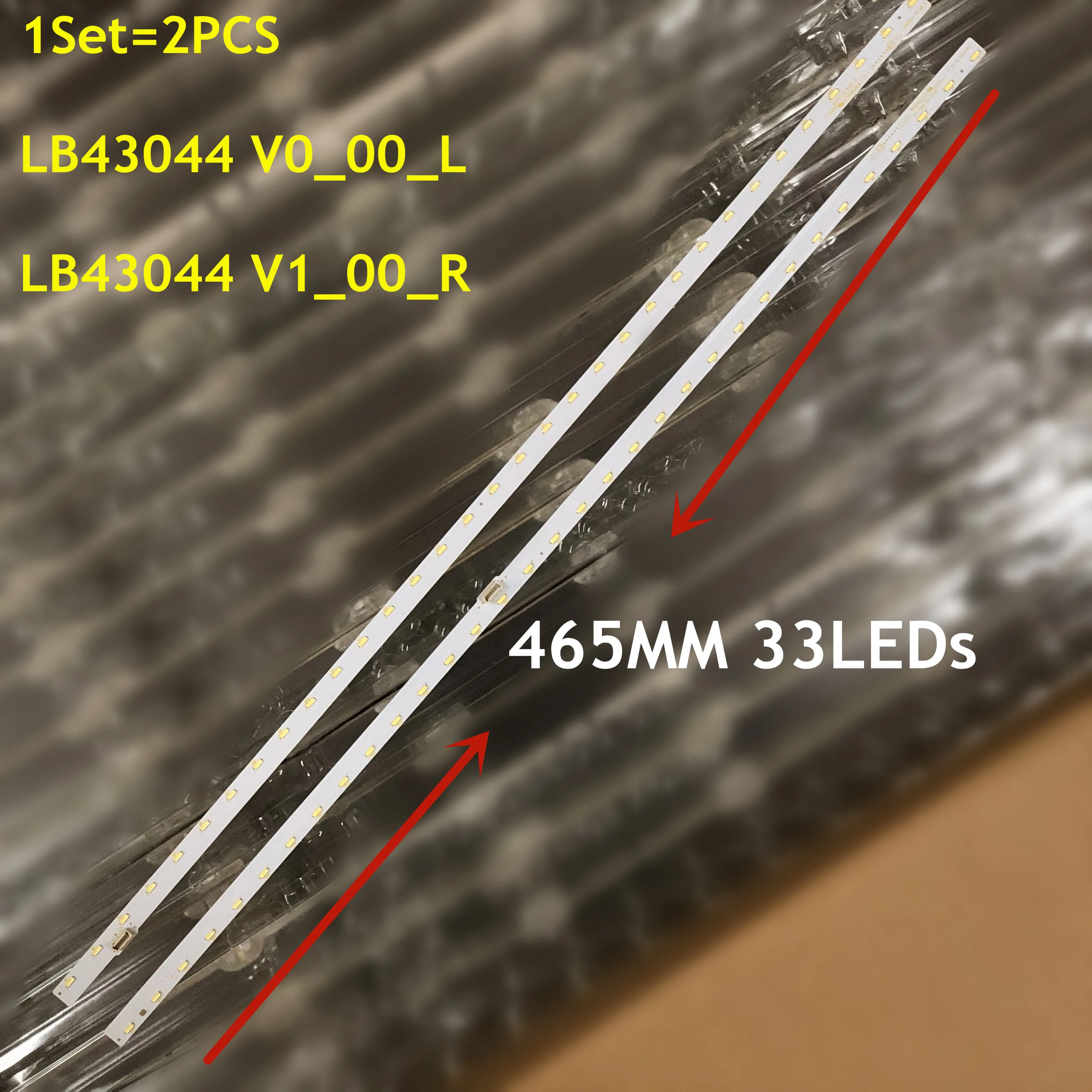 LED شريط إضاءة خلفي 33 مصباح ل LB43044 V1_00_R V0_00_L 74.43t08.004-00-fc KDL-43W800F KDL-43WF805 T430HVF03.2