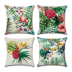 4PCS Outdoor Garden Cushion Cover Waterproof Zippered Pillow Cover Case Garden Patio Cushion Covers (Pillow Not Included)