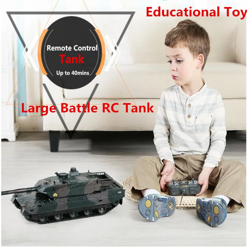 2019 New Large Battle High Simulation Remote Control RC Battle Tank XQTK24-2 40CM 330 degrees rotation Military Tank RC Tank Toy