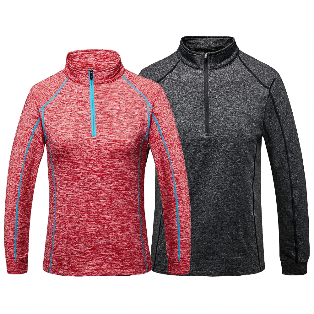 Spring/Fall Thermal Hiking Trekking Sports Sweater Men Women 1/4 Zipper Tops Breathable Quick Dry Gym Running T Shirt Pullover