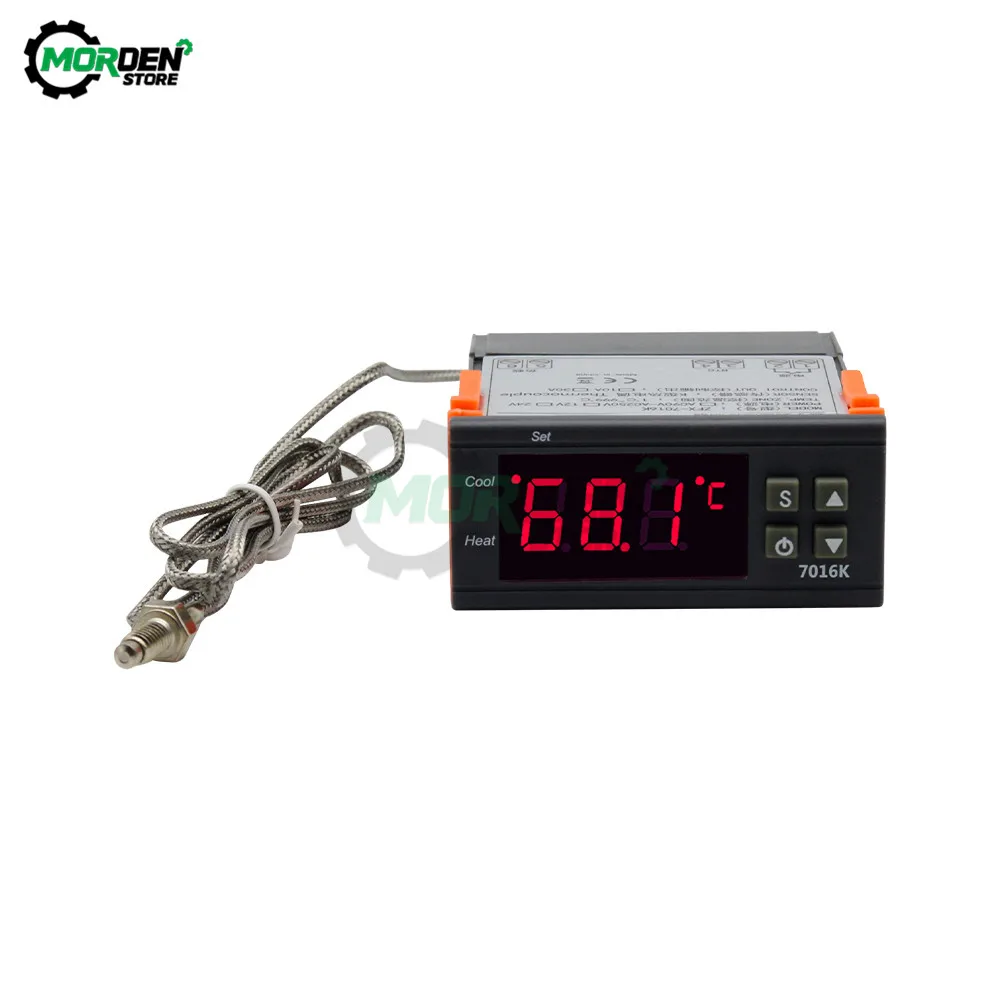 ZFX-7016K 10A 12V 24V 110-220V Digital Temperature Controller Thermostat Regulator with Sensor -50~110 C K-type Thermocouple