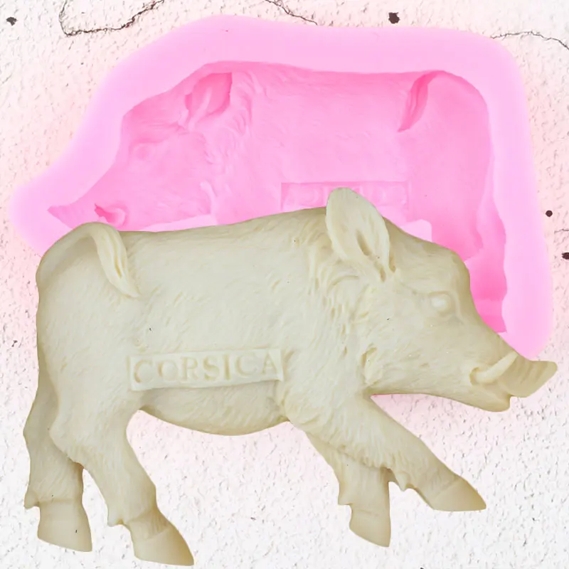 Wild Boar Pig Silicone Molds Cookie Baking DIY Fondant Cake Decorating Tools Soap Polymer Clay Candy Chocolate Gumpaste Moulds