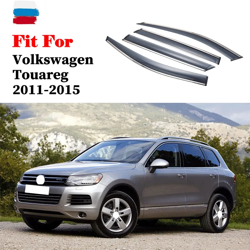 For Volkswagen VW Touareg window visor car rain shield deflectors awning trim cover exterior car-styling accessories 2006-2020