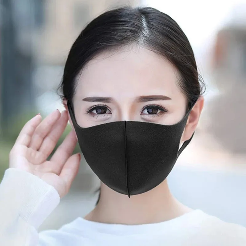 1/5pcs Face Mask Washable Earloop Face Mask Ice Silk Cotton Winter Thicken Dustproof Mouth Masks Anti Pollution WindProof Mouth