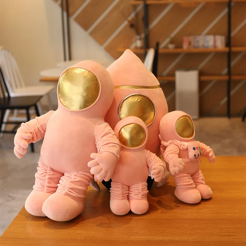 Juguetes de peluche de la serie espacial de simulación, muñeco de peluche de astronauta, astronauta, cohete, Nave espacial, sofá, almohada, regalos