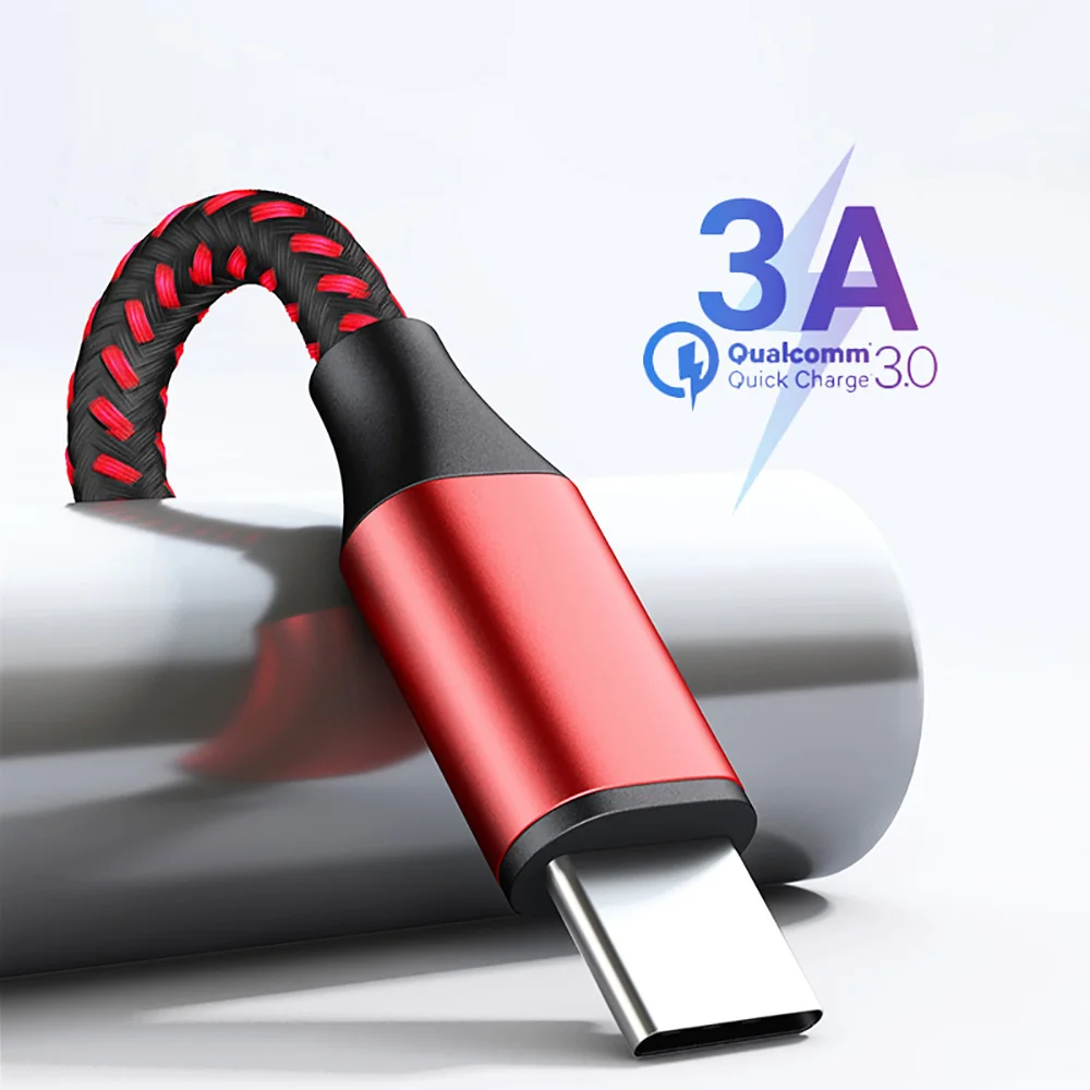 

0.25m/1m 3A Fast Charging Type C USB Cable For Samsung Xiaomi Redmi Huawei Type-C Mobile Phone Charging Wire Cord USB C Cable