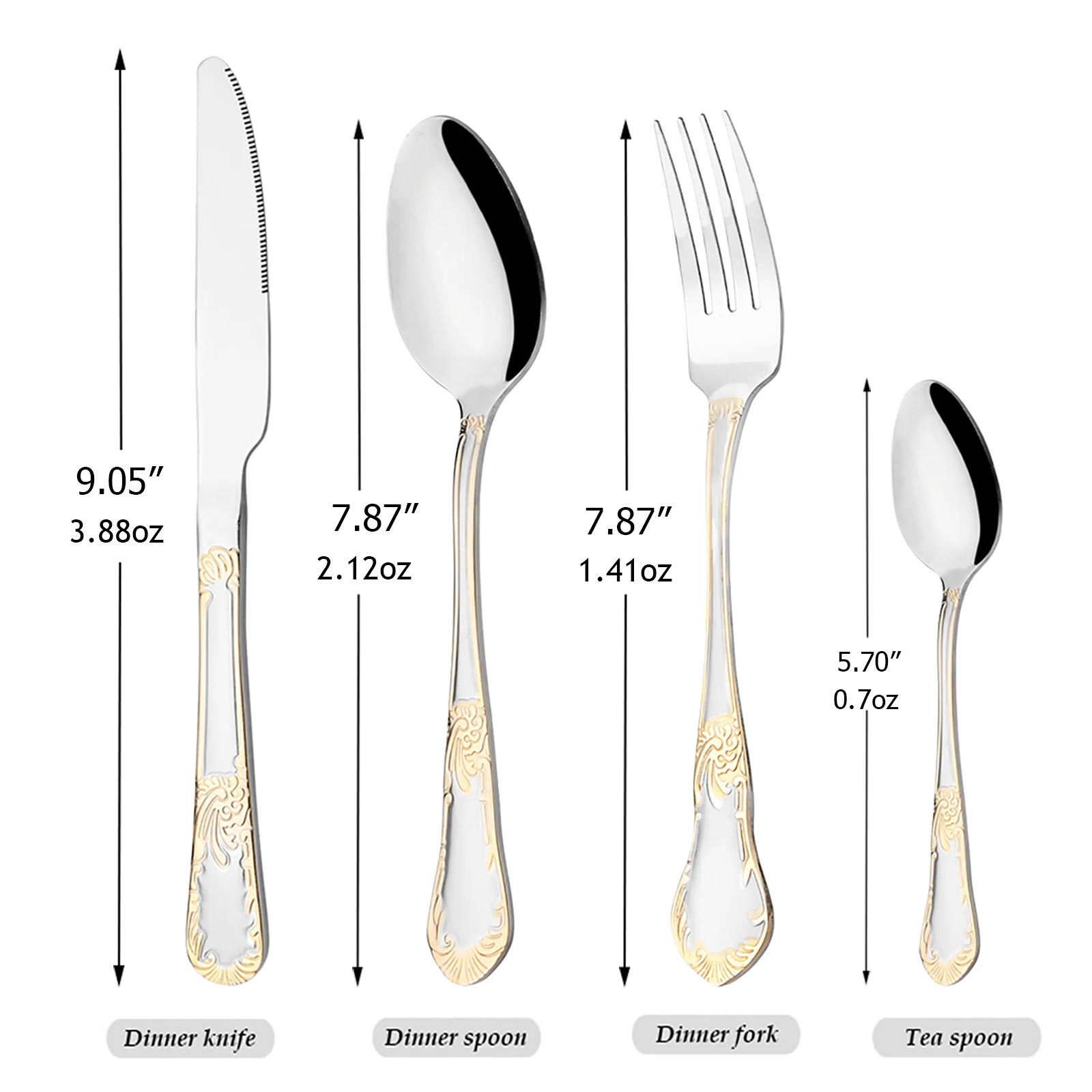 Flower Texture Handle Luxury Cutlery Set Set 6/24Piece 304 Stainless Steel Dinnerware Set Restaurant Wedding Flatware Tableware