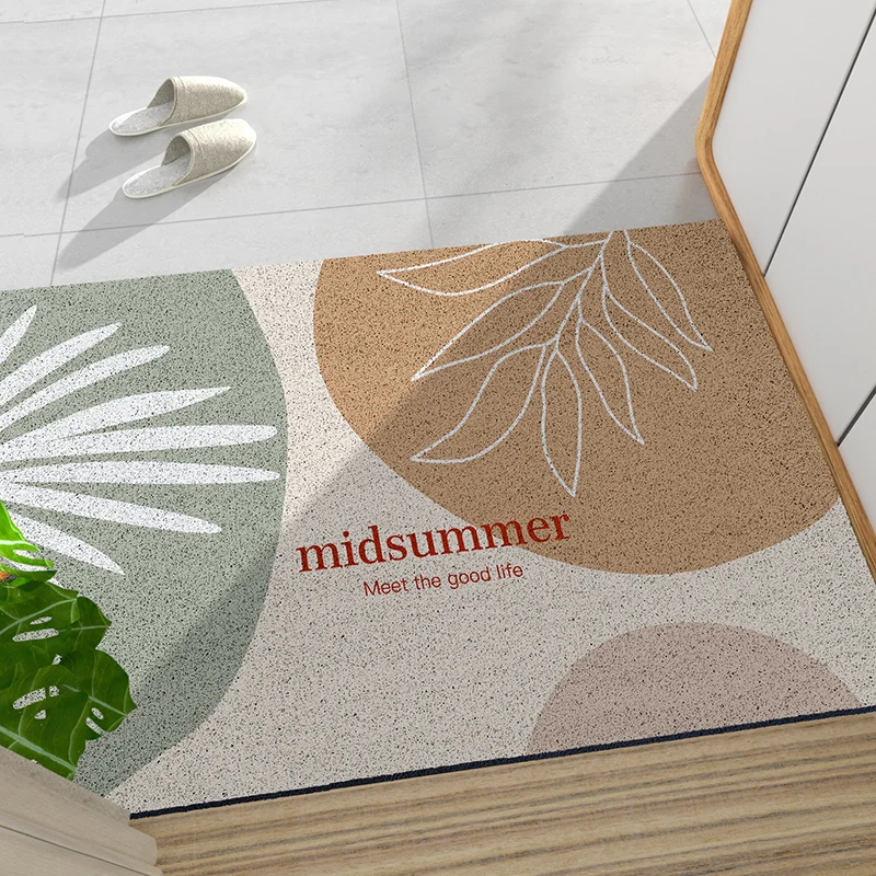 Midsummer Welcome Door Mat Living Room Bath Home Mat Carpet PVC Anti-slip Mat Custom Freely Cutting Silk Loop Entrance Door Mat