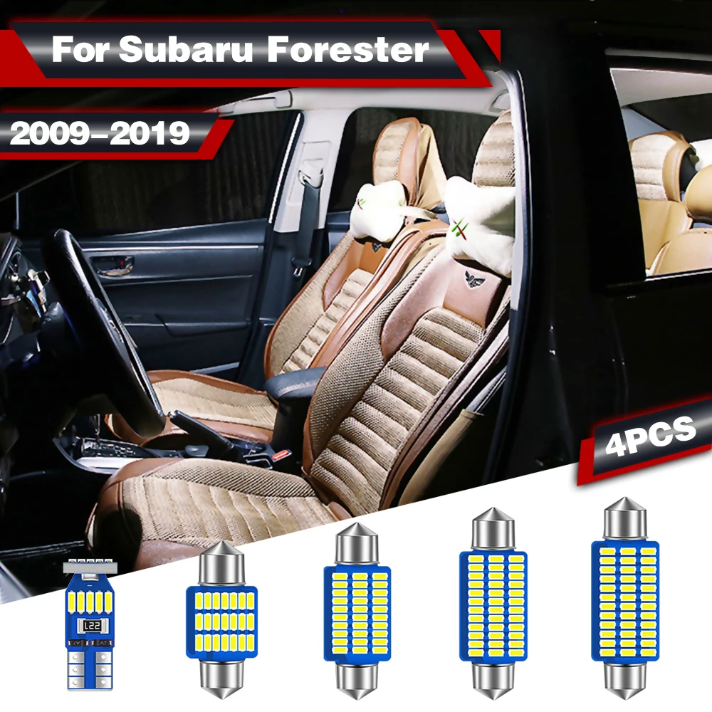 4 Pcs LED Car Interior Reading Light Auto Accessories For Subaru Forester 2009 2010 2011 2012 2013 2014 2015 2016 2017 2018 2019