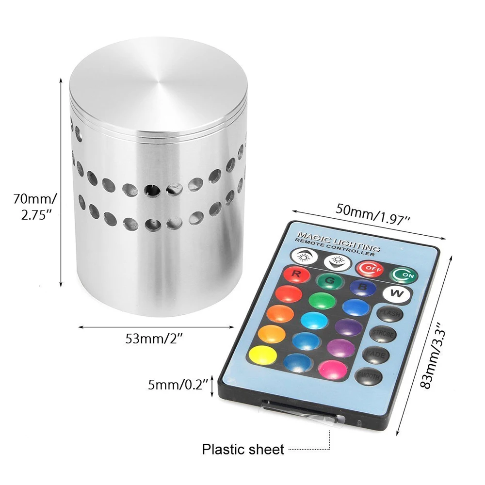 RGB Spiral Hole LED Wall Light Effect Wall Lamp Remote Controller Colorful Wandlamp Sconce For Party Bar KTV Home Decoration image 3