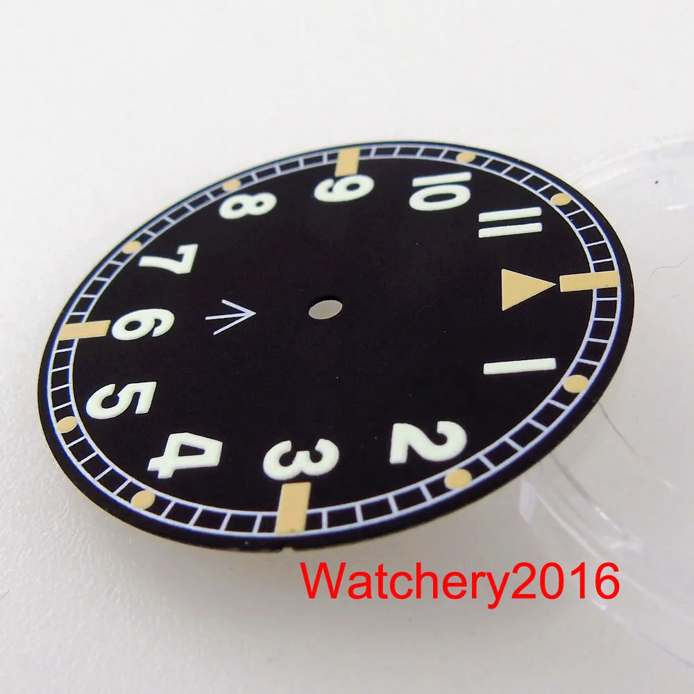 33.6mm Watch Dial Face Hand Luminous Pilot Style Fit NH35 NH36 MIYOTA 8215 821A DG 2813 ETA 2836 2824 Automatic Movement