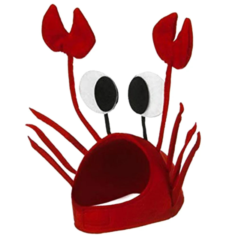 Chapeau de crabe rouge corrigé pour adulte et enfant, animal marin, accessoire de costume, cadeau de Noël amusant, bonne année