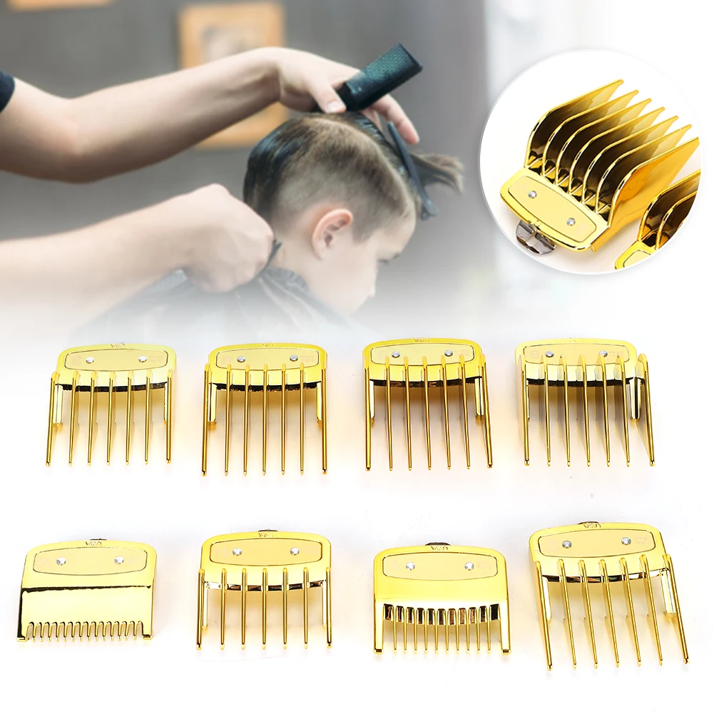 8 Pcs Professional Comb Guide Set Universal Size Hair Clipper Spare Part ABS Comb Haircut Tool Set Hairstyling Trimmer Accessory