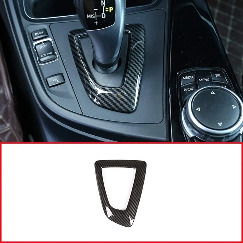 Car Gear Shift Frame Trim for -BMW 1 2 3 4 Series F20 F21 F22 F23 F30 F34 F35 F32 F33 F36 Carbon Fiber Style